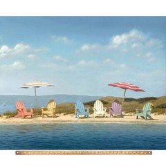 36″ X 44″ Panel Summer Colors Panel Vacation Beach Cotton Fabric Panel D474.56
