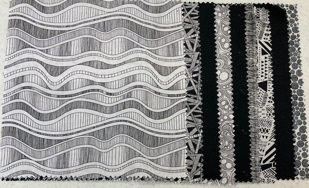BLACK & WHITE COTTON CANDY CUT 9 PC BUNDLE, 9 1/2″ TO 15″ W x 9 1/2″ H