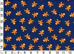 Small Gingerbread Men Dark Blue Christmas Quilting Sewing Fabric by Yard #3259