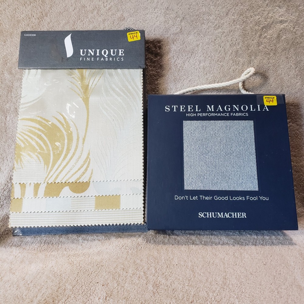Set Of 2 Fabric Sample Books Schumacher Steel Magnolia Unique 88pcs