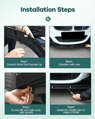 SCITOO Front Lip Spoiler Fits for 2014-2017 AS SHOWN, Glossy Black