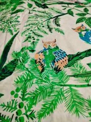 25 Yards Fabric Indian White Owl Hand Printed Cotton Fabric Sewing Fabrics