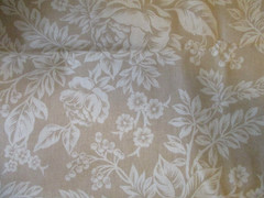 5-3/4 YDS TAN ON TAN FLOWERS 100% COTTON CRANSTON VIP OOP
