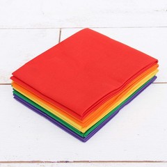 6 PCS 18×21 Inch Rainbow Solids 100% Cotton Fabric Fat Quarter Quilt Bundles