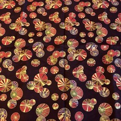 Deco Park Japan Geometric Circles Red Purple Gold Robin Pickens 1.5 Yards