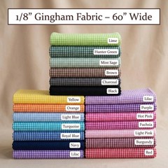 Blue Gingham Fabric Poly Cotton Small Check 60 Inch Wide Navy Royal Blue