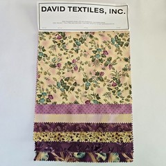 Vintage Sample Swatch Pack David Textiles Fabric Floral Morning Glory 12″x12-18″
