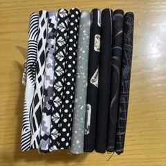 Benartex Color Spectrum Favorites Black White Fat Quarter Fabric Bundle 10pcs