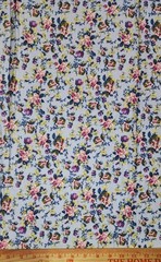 Sky Blue floral Printed spandex stretchable Fabric wrinkle Free 60” W Sold BTY
