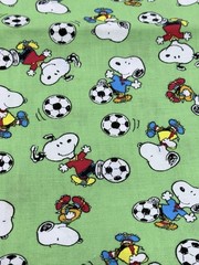Snoopy Peanuts Vintage Cotton Soccer Themed Concord Fabrics 5+ Continuous Yards