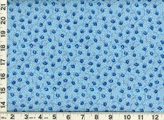 Dark Blue Roses Leafy Vines on Light Blue Quilting Sewing Fabric by Yard #750