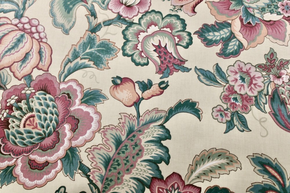 Fabric Remnant: Stanley king Studio/Fabricut Cotton Chintz Multi Color Floral