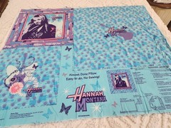 Vintage Hannah Montana 12″ Pillow Fabric Craft Panel Music Guitars