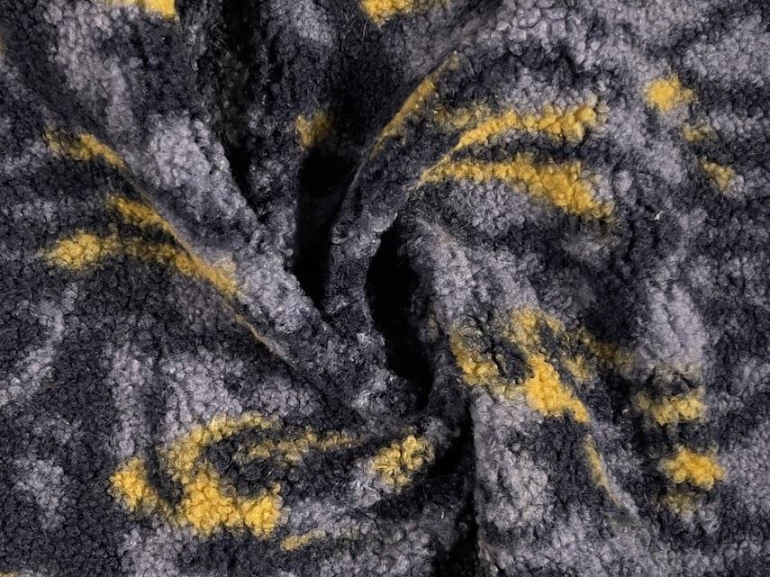Faux Fur SHERPA FLEECE DESIGN Fabric Material BLUE