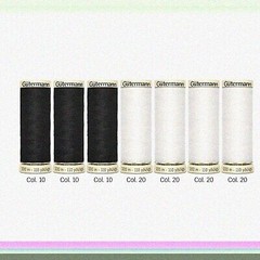 Black and White Polyester Thread Set 7 Spools