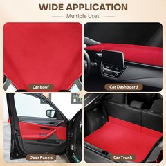 Red Suede Headliner 36″x60″ Foam Backing Car SUV Truck RV Boat Auto Roof