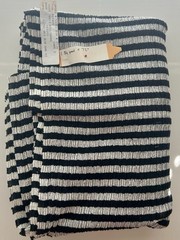 Vintage Black And White Stipe Stretch Knit Fabric 1 3/4 Yard x 72in NOS