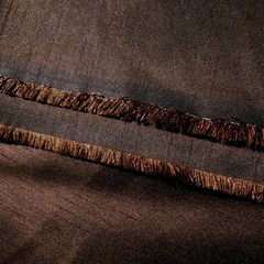 CHOCOLATE BROWN BLACK TWO TONE FAUX SILK POLY DUPIONI FABRIC 58″ BY THE YARD