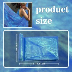 3 Yard Sheer Iridescent Organza Fabric, Magic Laser 3 Yards, Sapphire Blue