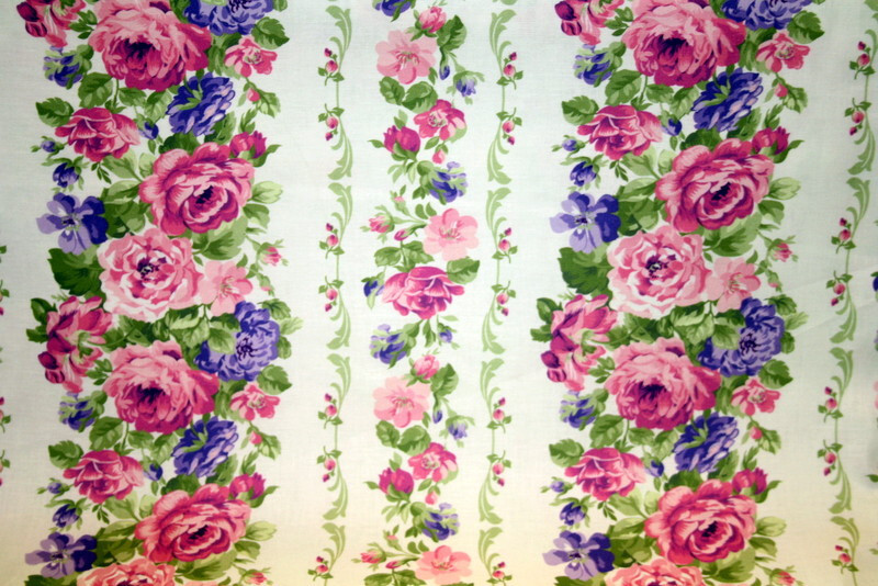 LILLIANS GARDEN FROM FABRIC TRADITION LARGE FLORAL STRIPE – 100% COTTON FABRIC