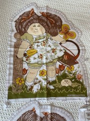 Vintage 1983 Cabbage Patch Kids Fabric Pillow Panels Lot of 3