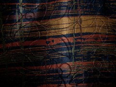 2.5yd DESIGNER FABRIC ITALIAN BLACK GOLD RUST BRICK SATIN FACED MATELASSE PANELS