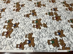 Princess Fabrics, Inc Teddy Bears with Bowties Cotton Fabric 2 Yards Pattern 480