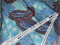 By 1/2 Yd Vintage Paisley Floral Blue Green Pink Cotton Fabric BTHY by JoAnn
