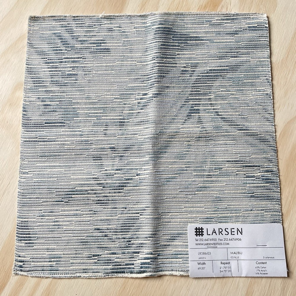 Larsen Malibu Ice Blue Fabric Sample 12×12 L9386-03 Textured Cotton Blend