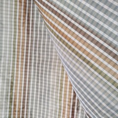 Vintage Plaid Faux Silk Fabric 57×114 Striped Checked 3 Yards