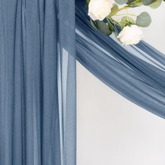MLMC Dusty Blue Wedding Arch Draping Fabric 1 Panel 29″ X 20 FT Extra Long Gauze