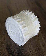 2.5 inch White On Natural Jelly Roll 100% cotton fabric quilting strips 17 pcs