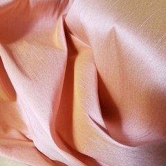 PINK LEMONADE FAUX SILK DUPIONI FABRIC 58″ TWO TONE PINK YELLOW BY THE YARD