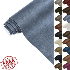 Konelia Blue Grey Faux Leather 1 Yard