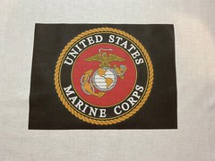 1 United States Marine Corp Quilt Block “ Veteran Military Fabric Seal Logo 2