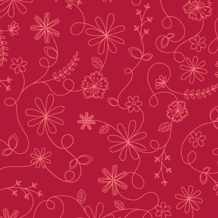 KimberBell Basics By Maywood Studio – Red Floral Swirl #8261-R