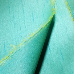 15 YARD LOT TURQUOISE YELLOW FAUX SILK DUPIONI FABRIC TWO TONE IRREDESCENT 58″