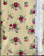 Robert Kaufman Fabrics Pink Roses on Yellow Background 5 Yards 27″W + CUT