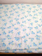 vintage FLANNELETTE fabric soft blue rose floral material 4 yards lightweight