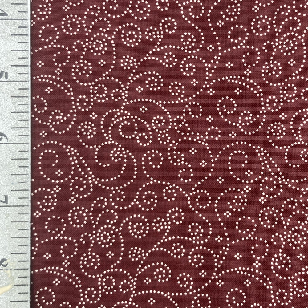 Paintbrush Studio Sunset Burgundy White Scroll Cotton Fabric By Yard Quilting