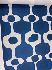 Spoonflower Navy Mid Century Modern Geometric Upholstery Fabric 2 Yds Remnant