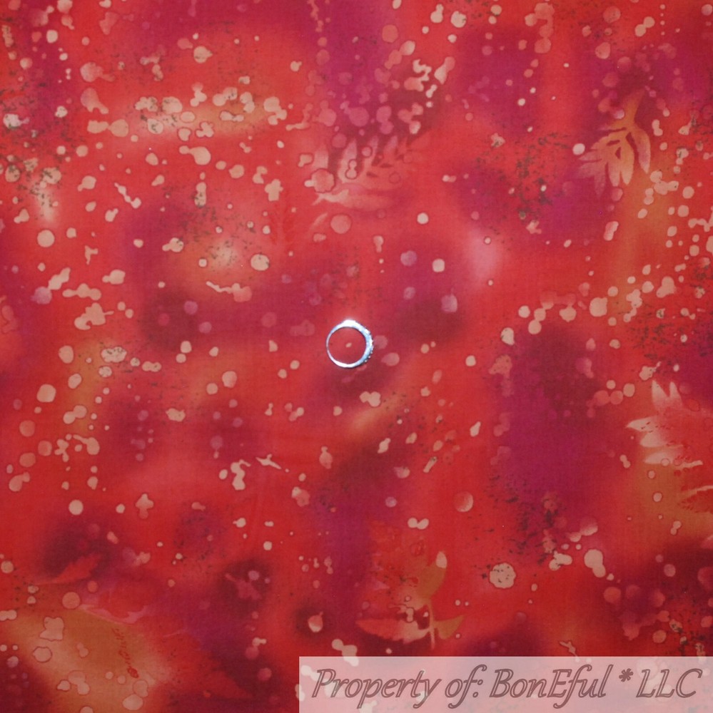 BonEful Fabric FQ Cotton Quilt Orange Maroon Red Speck Pink Tonal Stripe Blender