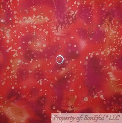 BonEful Fabric FQ Cotton Quilt Red Orange Tone Tonal Little Small Stripe Blender