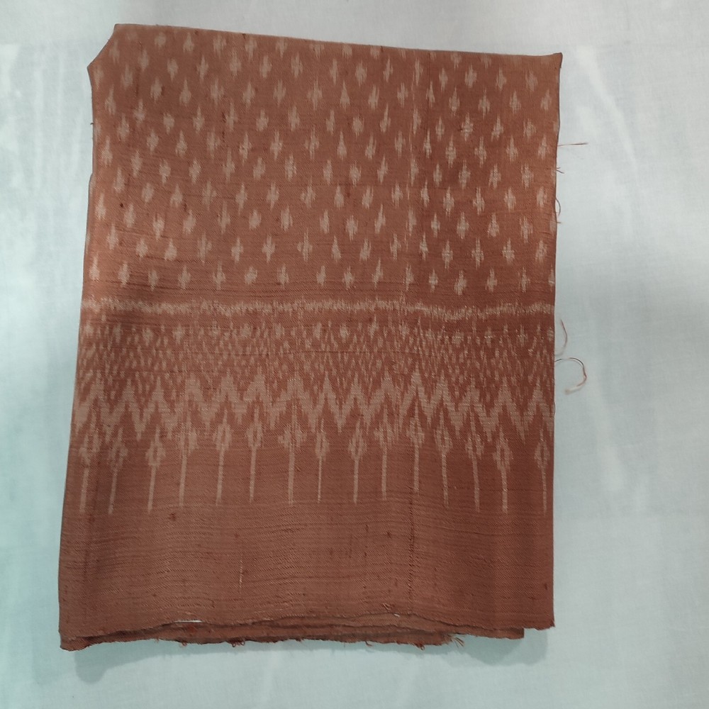 Thai Antique Silk Fabric Golden Brown Hand Woven100%Pattern (For Crafting)