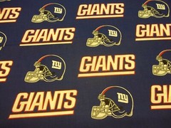 NEW YORK GIANTS NFL 100% COTTON REMNANT PIECE BRAND NEW DESIGN “GO GIANTS”