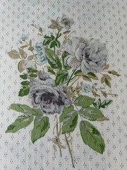 SANDERSON CURTAIN FABRIC DESIGN Rosanna 6 METRES 100% LINEN GREEN/CREAM