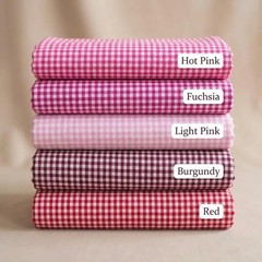 Green Gingham Fabric Poly Cotton 1/8 Inch Small Check 60 Inch Wide