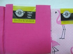 Set of 4 Fat Quarter 18”x21” Pink Flamingos Cotton Loops and Threads COTTON