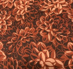 Floral Cotton Fabric 1/2 yard Burgundy Sewing Crafting Quilting Unique Retro Pat