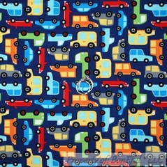 BonEful FABRIC FQ Cotton Quilt White Green Red Blue Farm Tractor Tire Boy Print